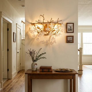 Vine-Patterned Glass Floral Wall Sconce
