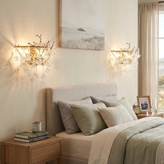 Vine-Patterned Glass Floral Wall Sconce