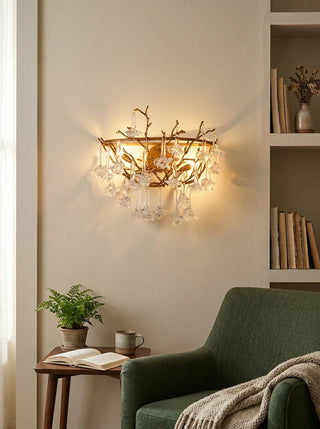 Vine-Patterned Glass Floral Wall Sconce