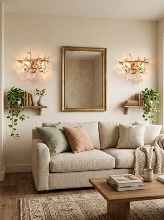Vine-Patterned Glass Floral Wall Sconce