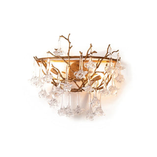 Vine-Patterned Glass Floral Wall Sconce