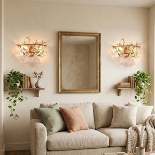 Vine-Patterned Glass Floral Wall Sconce