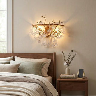 Vine-Patterned Glass Floral Wall Sconce