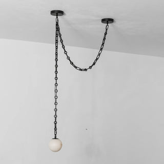 Alabaster Spherical Chain Chandelier