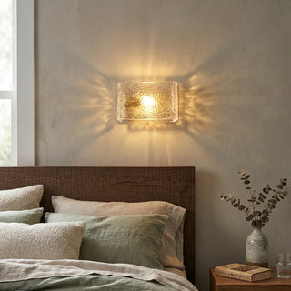 Water Pattern Glass Square Wall Sconce Lamp