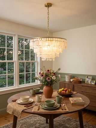 Waterfall Natural Shell Chandelier