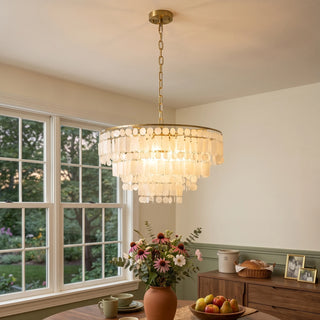 Waterfall Natural Shell Chandelier