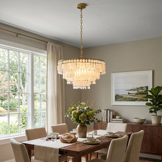 Waterfall Natural Shell Chandelier - view 2 | Vidirlighting