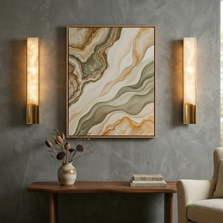 Wave Vein Aurelia Alabaster Wall Light