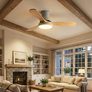 Wooden Three Blade Ceiling Fan Lights