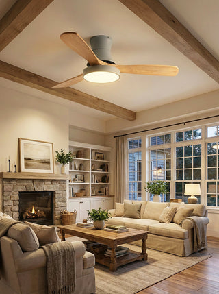 Wooden Three Blade Ceiling Fan Lights