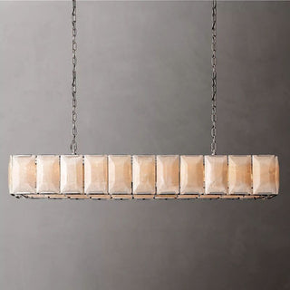 Harson Calcite Rectangular Chandelier 74"