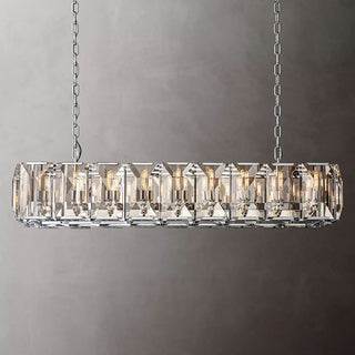 Glass Rectangular Chandelier Restaurant