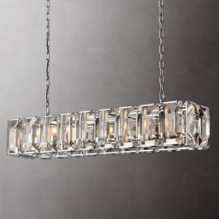 Glass Rectangular Chandelier Restaurant